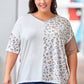 Plus Size Leopard V-Neck T-Shirt