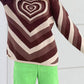 Heart Mock Neck Long Sleeve Sweater
