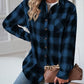 Plaid Button Up Dropped Shoulder Outerwear