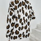 Leopard Open Front Dropped Shoulder Cardigan