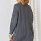 Cable-Knit Open Front Dropped Shoulder Cardigan