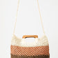 Fame Color Block Double-Use Braided Tote Bag