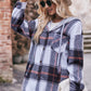 Full Size Plaid Dropped Shoulder Hooded Jacket