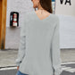 Full Size V-Neck Rib-Knit Top
