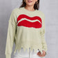 Lip Fringe Round Neck Sweater