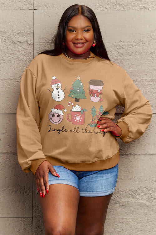 Simply Love Full Size JINGLE ALL THE WAY Long Sleeve CHRISTMAS Sweatshirt