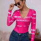 Tie-Dye Plunge Long Sleeve Top