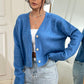 Button Up Long Sleeve Cropped Cardigan