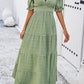 Tie Back Short Sleeve Tiered Dress