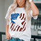 Full Size US Flag Graphic Round Neck Tee
