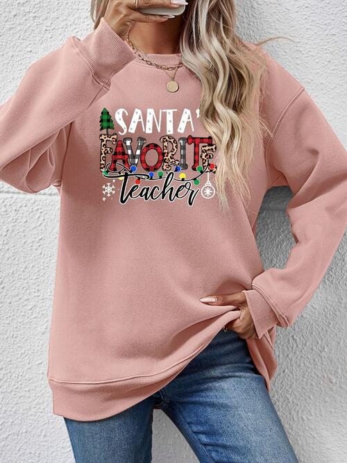 Christmas Themed Letter Graphic Sweatshirt