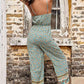 Green Bohemian Spaghetti Strap Low Back Jumpsuit