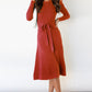 Full Size Round Neck Long Sleeve Tie Waist Sweater Dress