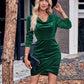Women's Lucetta Glitter Ruched Cowl Neck Wrap Dress