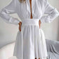 Cutout Turtleneck A-Line Mini Dress