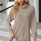 Slit Mock Neck Long Sleeve T-Shirt