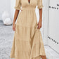 Tie Back Short Sleeve Tiered Dress