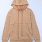 Waffle-Knit Drawstring Kangaroo Pocket Hoodie