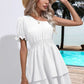 Layered Single Shoulder Flounce Sleeve Mini Dress