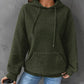 Full Size Textured Drawstring Drop Shoulder Hoodie