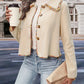 Collared Neck Button-Down Long Sleeve Jacket