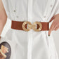 Women's Geometric Buckle Elastic Wide Belt