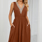 Pocketed V-Neck Wide Strap Dress