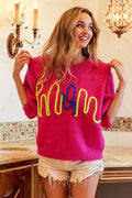 BiBi MOM Contrast Round Neck Sweater  *