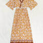 Printed Half Sleeve Top and Slit Skirt Set