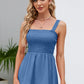 Full Size Smocked Square Neck Baby doll Tank