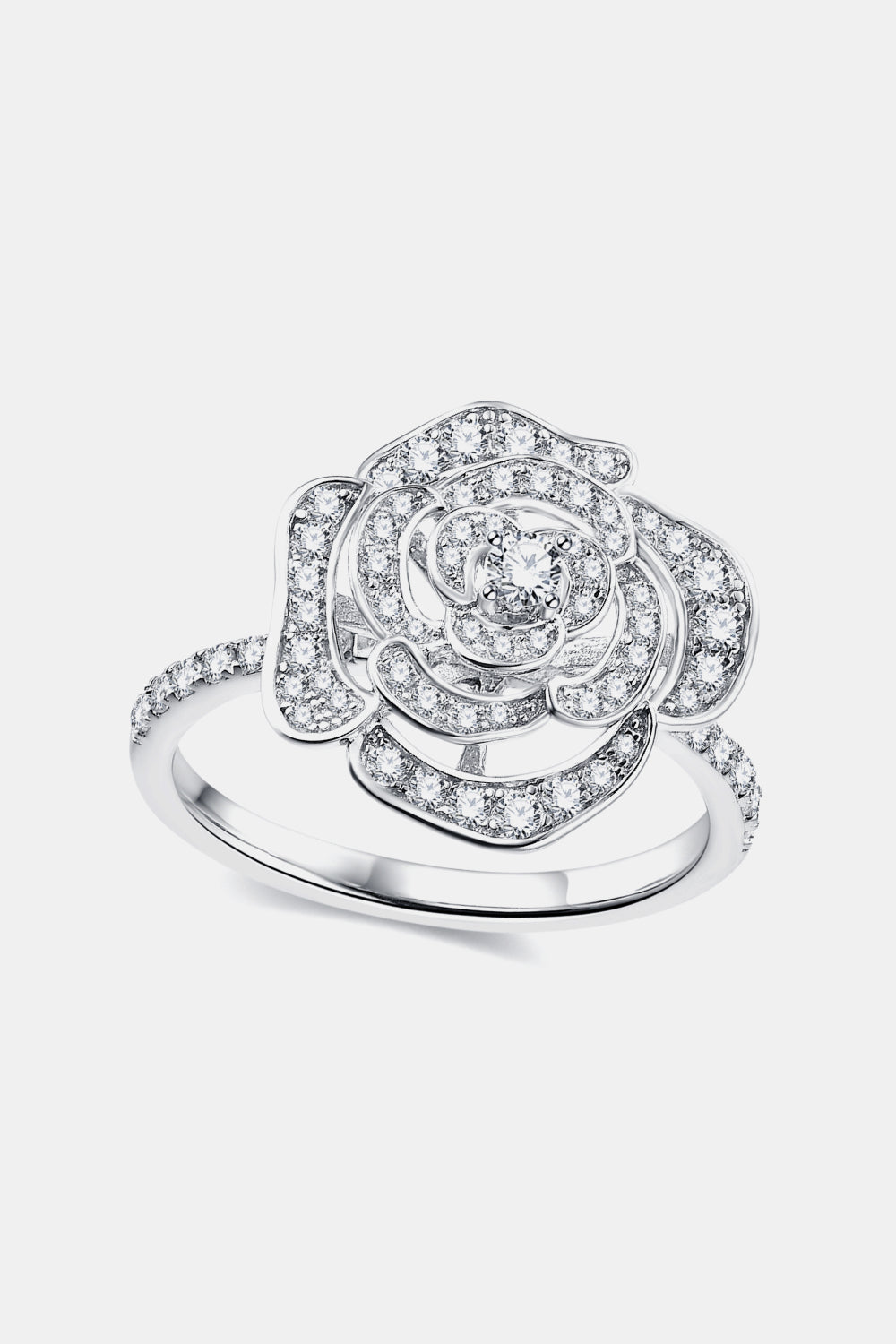 3.4 Carat Moissanite Flower Shape Ring