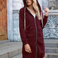 Full Size Zip-Up Longline Hoodie with Pockets