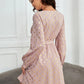 Tied Printed Surplice Long Sleeve Dress