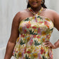 Be Stage Full Size Floral Halter Top in Green