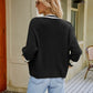 Contrast Button Up Dropped Shoulder Cardigan