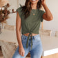 Full Size Tied Round Neck Crop Tee