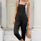 Square Neck Wide Strap Cropped Overalls