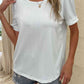 Round Neck Ruffled Short Sleeve Blouse