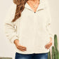 Drawstring Zip Up Hooded Plush Jacket