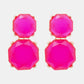 Geometrical Shape Zinc Alloy Frame Dangle Earrings