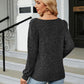 Full Size Tosha Ribbed Square Neck Long Sleeve T-Shirt