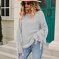 Ribbed Round Neck Fringe Detail Sweater