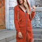 Full Size Zip-Up Longline Hoodie with Pockets