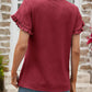 Malibu Dreams Textured Petal Sleeve Round Neck Tee