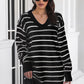 Avery Aria Striped V-Neck Sweater Dress