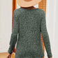 Eyelet Ribbed Round Neck Long Sleeve T-Shirt