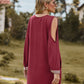 Full Size V-Neck Cutout Sleeve Mini Dress