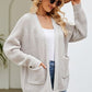 FULL SIZE Open Front Raglan Sleeve Pocketed Cardigan