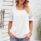 Smocked Square Neck Short Sleeve T-Shirt