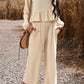 Round Neck Peplum Top and Pants Set